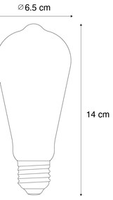 Set di 5 lampadine LED E27 dimmerabili ST64 trasparenti 5W 600 lm 2700K
