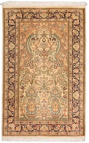 Cashmere Silk Tappeto 120x80 Beige (Indian) Annodato A Mano