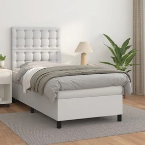 Giroletto A Molle Con Materasso Bianco 100x200 Cm İn Similpelle /