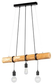 Lampadario Industriale Lampadario Industriale Truda 3x E27 marrone paralume nero 3x E27