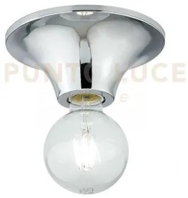 Plafoniera vesevus cromo 1 luce attacco e27 18x18x8cm in metallo
