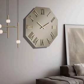 Orologio ottagonale 60x60 cm in cristallo Bronzo e numeri Oro - DYLAN