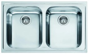 Lavello integrato 2 vasche in inox argento FRANKE Logica Line L 50 x L 79 cm