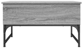 Tavolino salotto grigio sonoma 70x50x40 cm multistrato metallo