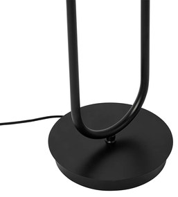 Lampada da terra Art Déco nera con vetro fumé 2 luci - Laura