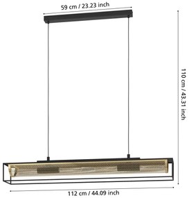 Eglo 43788 - Lampadario a sospensione con filo NOHALES 4xE27/40W/230V