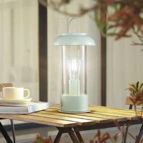 Lampada da tavolo ricaricabile Lindby Yvette, verde, IP44, touch dimmer Yvette Lindby, dimmerabile, Verde, Metallo, Moderno