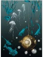 Edmond Petit Carta da parati Nautilus/ Méduses/ Nénuphars - Noir - Nautilus droit - Noir