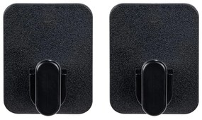 Set di ganci senza foratura neri in plastica 2 pz Parma – Allstar