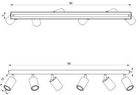 Faretto BELLO 6xGU10/8W/230V bianco