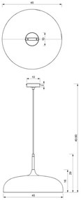 Brilagi - Lampadario a sospensione con filo ABRAHAM 1xE27/60W/230V diametro 45 cm bianco