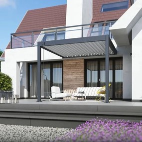 Pergola bioclimatica Ombréa addossata 3x3M in alluminio