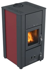 Stufa a legna Stufa a legna ventilata V -Steel  6.7 kW rosso