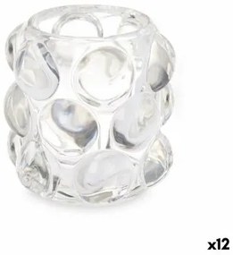Portacandele Microsfere Trasparente Cristallo 8,4 x 9 x 8,4 cm (12 Unità)