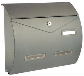 Cassetta postale ALUBOX  BUSTA formato rivista in acciaio grigio chiaro opaco L 37.5 x P 10.2 x H 31.5 cm