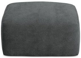 Poggiapiedi grigio scuro con rivestimento in ciniglia Leila – Makamii