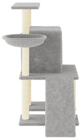 Albero per gatti con tiragraffi in sisal grigio chiaro 96,5 cm