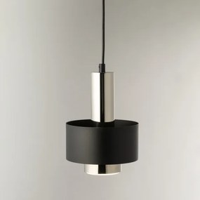 Lampadario a sospensione con filo RIF LUX 1xGX53/12W/230V diametro 15 cm nero/cromo lucido