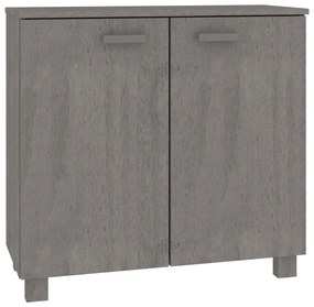 Credenza HAMAR Grigio Chiaro 85x35x80 cm Legno Massello di Pino