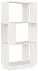 Libreria/Divisorio Bianco 51x25x101 cm Legno Massello di Pino