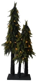 Albero di Natale artificiale verde con illuminazione H 80 cm x Ø 24 cm