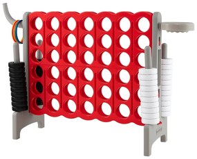 Costway Forza 4 gigante con canestro e gioco di lancio, Gioco da esterno per bambini e adulti 84x33x79 cm