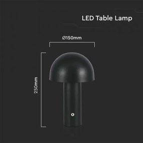 LED Lampada da tavolo ricaricabile dimmerabile LED/1W/5V 3000-6000K 1800 mAh nero