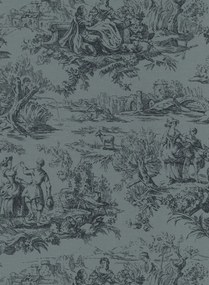 Little Greene Carta da parati Lovers Toile - Hicks Blue