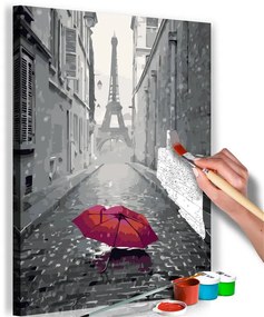 Quadro fai da te Parigi (ombrello rosso)