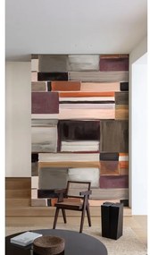 Fotomurale GRANDECOLIFE Blocchi, arancio, prugna, grigio 371X280 cm