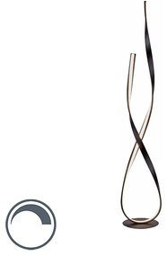 Lampada da terra di design marrone con LED e dimmer - Belinda