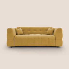 Tender Divano letto matrimoniale dal design innovativo in tessuto bouclet impermeabile T07 giallo