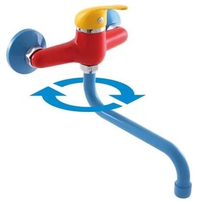 RAV Slezák SAJ001.5/21 - Miscelatore per lavabo JUNIOR rosso/blu/giallo