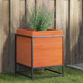 Fioriera Giardino Marrone Cera 40x40x50 Cm Legno Massello Pino /