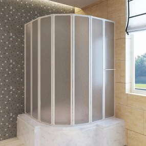 7 Pannelli Pieghevoli Con Porta-asciugamano 140 X 168 Cm Doccia Bagno /