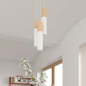 Sollux SL.1013 - Lampadario a sospensione con filo PABLO 3xGU10/40W/230V bianco