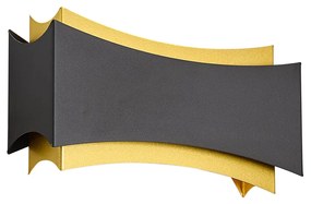 Applique da parete moderna nera con oro - Plats