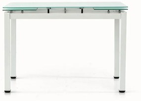 Tavolo RAPALLO in metallo bianco con piano in vetro allungabile 110&#215;70 cm