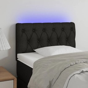 Testiera A Led Nera 80x7x78/88 Cm İn Tessuto /