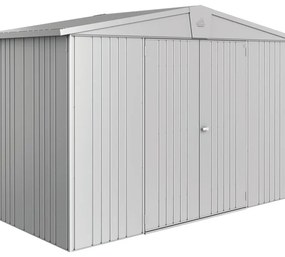 Casetta da giardino BIOHORT Europa 4A in acciaio grigio chiaro con porta doppio battente, superficie interna 4.41 m² e spessore parete 0.5 mm