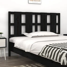 Testiera per letto nera 125,5x4x100cm in legno massello di pino