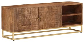 Mobile Porta Tv 110x30x40 Cm İn Legno Massello Di Mango E Ferro /