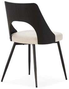 Sedie da pranzo in set nere/color crema in imbottito 2 pz Gilda – MOME