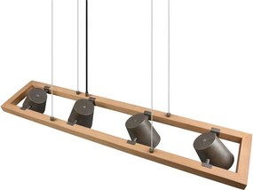 Lampadario in colore grigio-naturale Bell - Trio