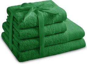 Set di asciugamani per viso e corpo tipo terry verdi in cotone 4 pz Amari – Restilo