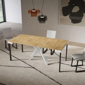 Consolle allungabile Libo Evolution - Quercia natura telaio bianco 90x40/300 cm