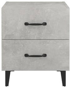 Comodini 2 pz grigio cemento 40x35x47,5 cm