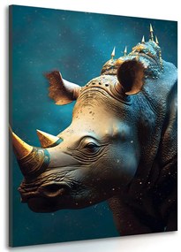 Stampa su tela – Rinoceronte blu-oro