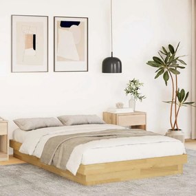 Struttura Letto Senza Materasso 120x190 Cm İn Legno Di Rovere /