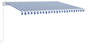 Tenda da Sole Retrattile Manuale 400x350 cm Blu e Bianca